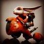 1:12 Resin Figure Model Kit Rabbit with Moto Racer Unpainted Resin Unassambled