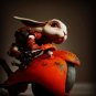 1:12 Resin Figure Model Kit Rabbit with Moto Racer Unpainted Resin Unassambled