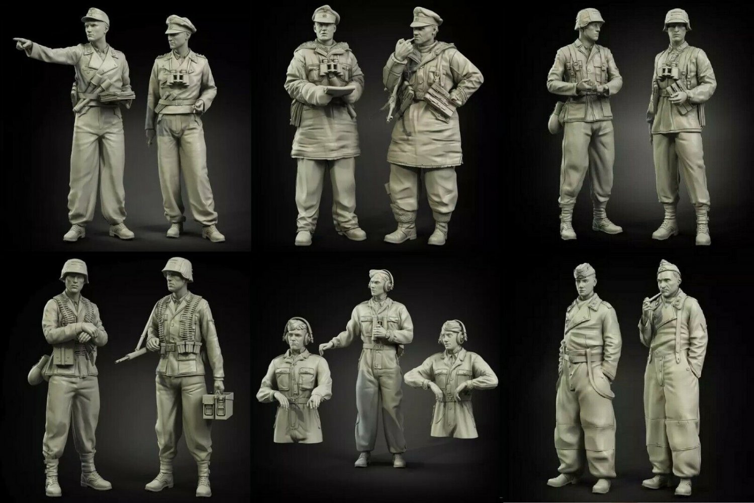 1/35 Resin Figure Model Kit German Soldiers WWII WW2 Unpainted Unassambled