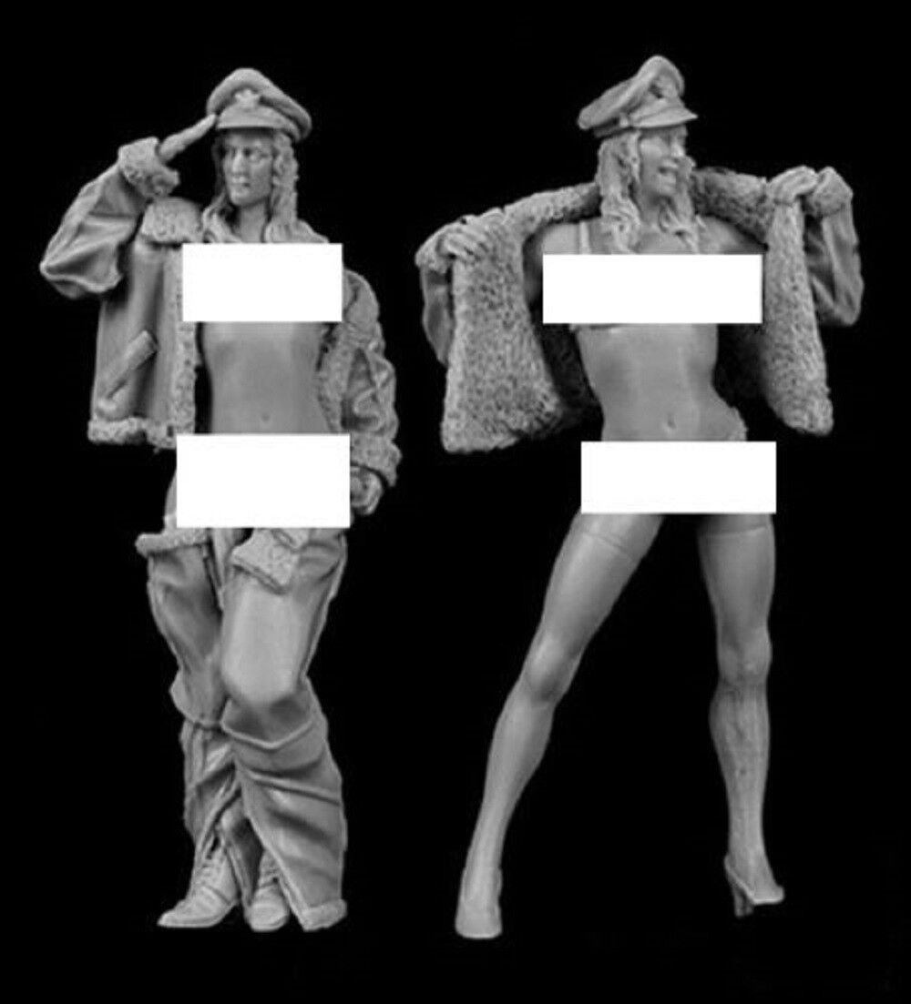 Unpainted Kit 65mm US Girl Summer Soldiers Historical WWII Resin Figure