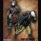 1/35 Resin Figure Model Kit Soldiers Stalker Metro Chernobyl 2 Figures Unpainted