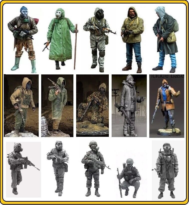 1/35 Resin Figure Model Kit All STALKER METRO Chernobyl Stalker Metro Unpainted