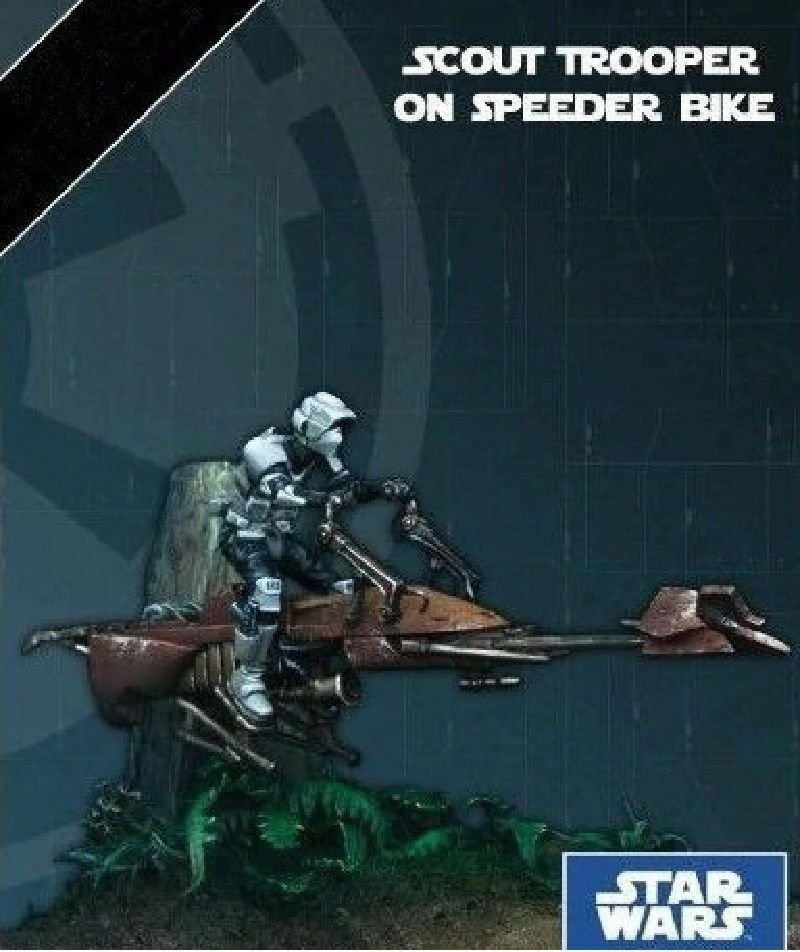 35mm Resin Figure Model Kit Scout Trooper On Speeder Bike Star Wars Unpainted