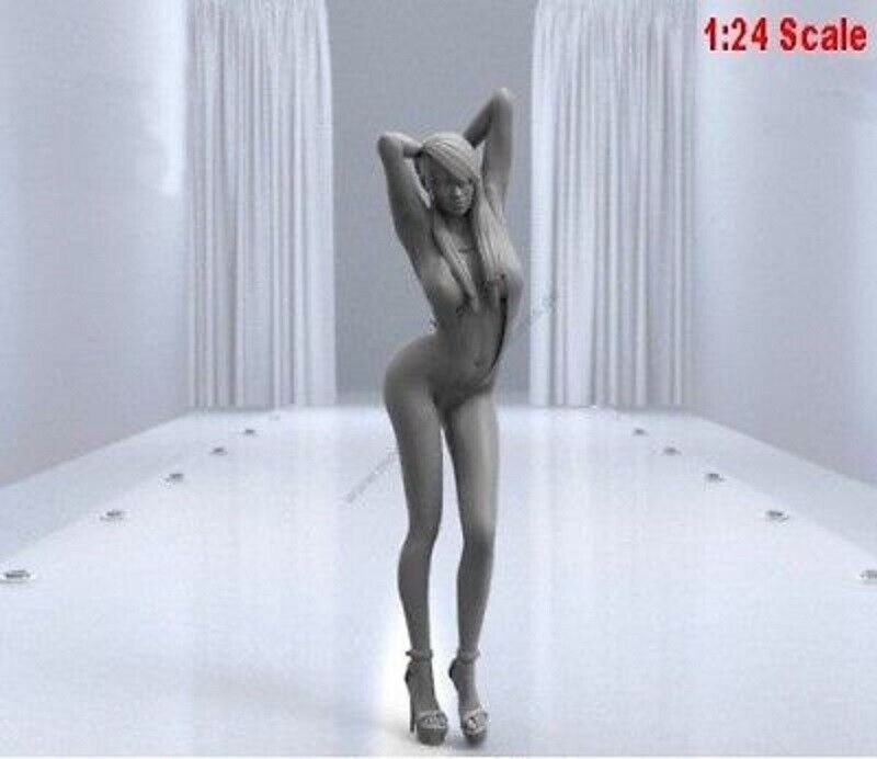 1:24 75mm Resin Figure Model Kit Sexy Girl Car Speed Pin Up Unassamble Unpainted