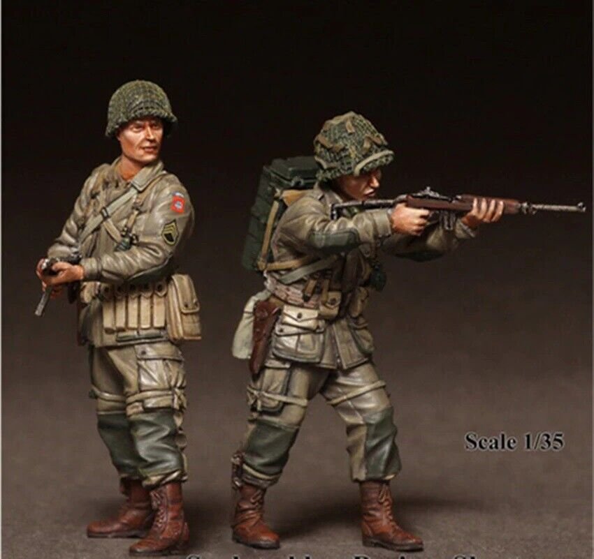 1/35 Resin Figure Model Kit US Soldiers 82nd Airborne WWII WW2 Unpainted