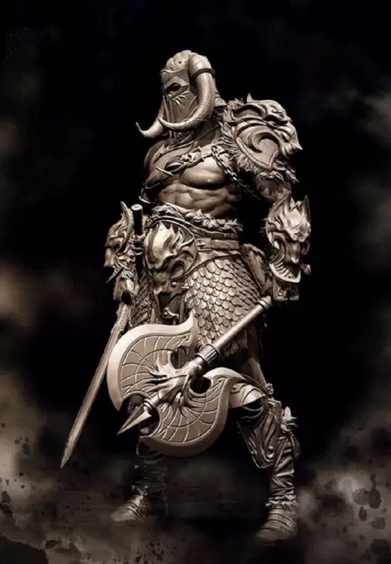 1/24 75mm Resin Figure Model Kit Warrior Barbarian Wolf Tribe Unpainted