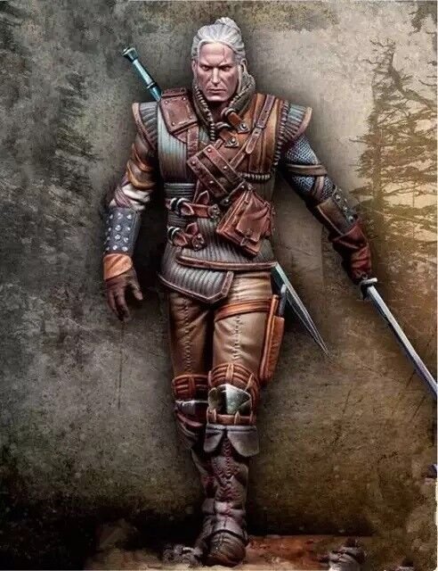 1/24 75mm Resin Figure Model Kit White Butcher Warrior Unpainted X0061