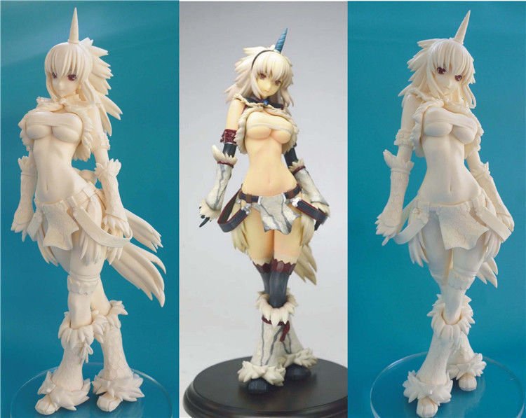 1/4 Scale 27cm GK GARAGE Monster Hunter Unicorn Sexy Girl Resin Figure Model Kit