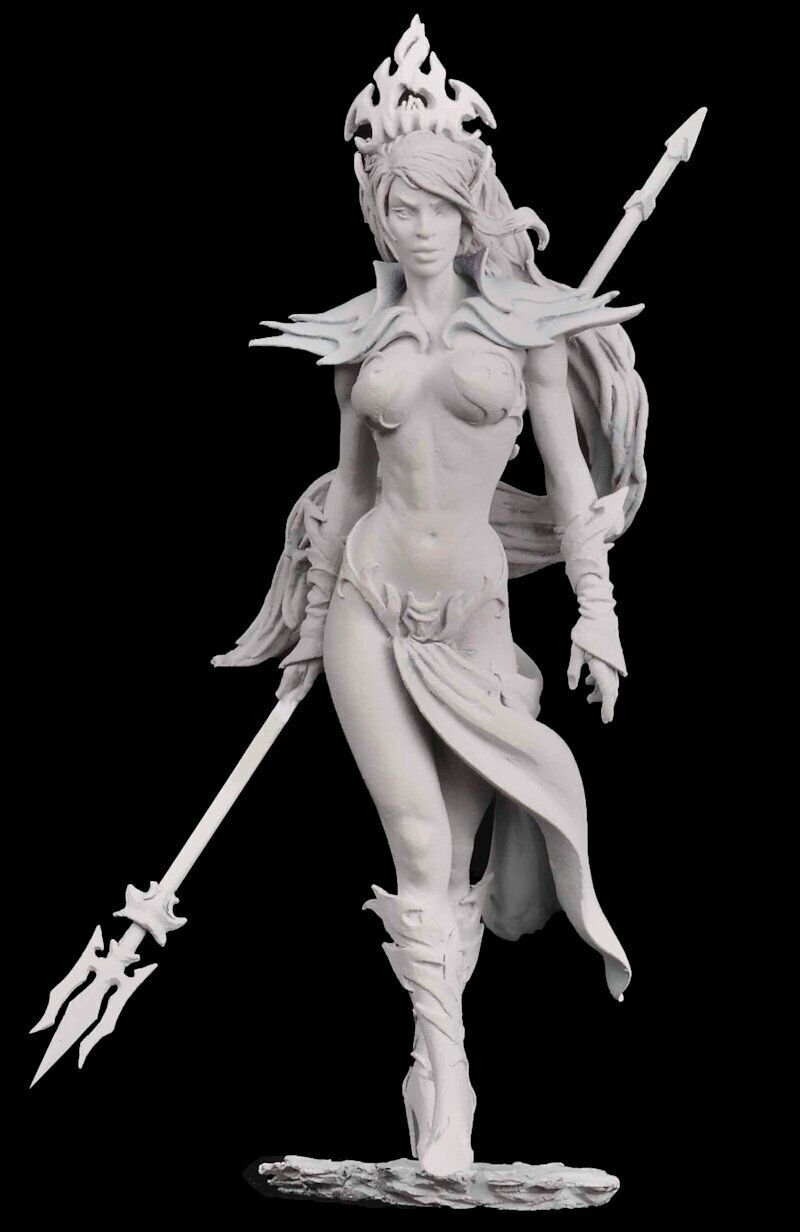 1/32 54mm Resin Figure Model Kit Sexy Queen of Darkness Elf Women Unpainted