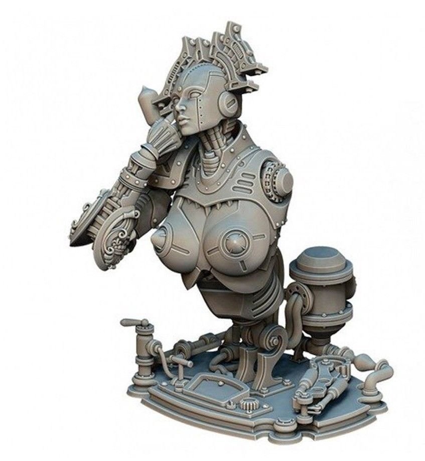 1/16 BUST Resin Figure Model Kit Sexy Girl Machine SteamPunk Fantasy Unpainted