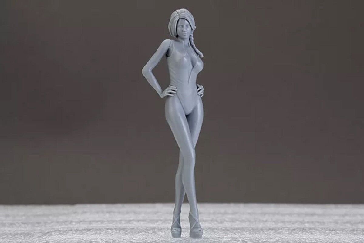 New 1/24 Scale 75mm Resin Figure Model Kit Speed Car Sexy Girl Female Unpainted