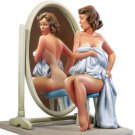 1/22 80mm Resin Figure Model Kit Poker Sexy Girl Suncare Mirror WWII Unpainted