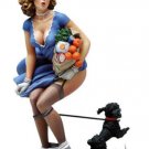 1/22 80mm Resin Figure Model Kit Poker Sexy Girl with a Dog Miniature Unpainted
