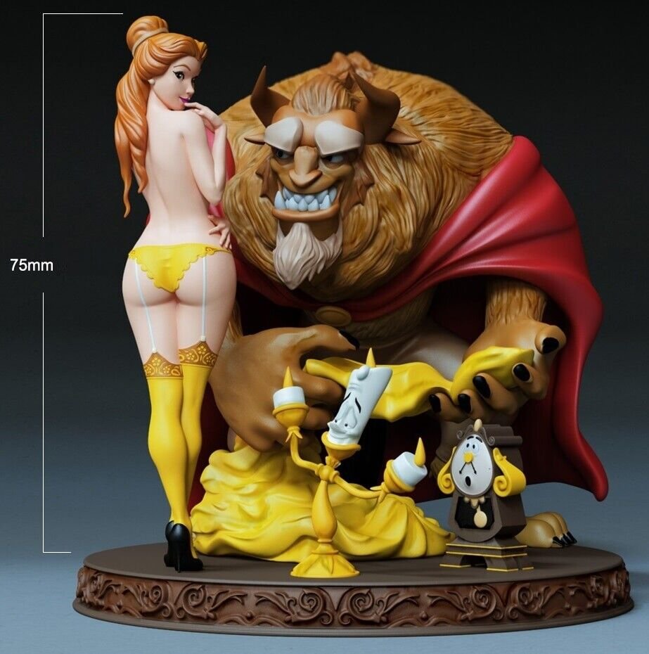 1/24 75mm Resin Figure Model Kit Sexy Girl Beauty and the Beast Unpainted