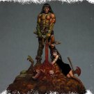1/24 Resin Figure Model Kit Barbarian Warrior Conan and Sexy Girl +base Unpanted