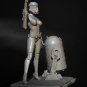 1/24 Resin Figure Model Kit Star Wars Girl Stormtrooper R2-D2 Unpainted Unassamb