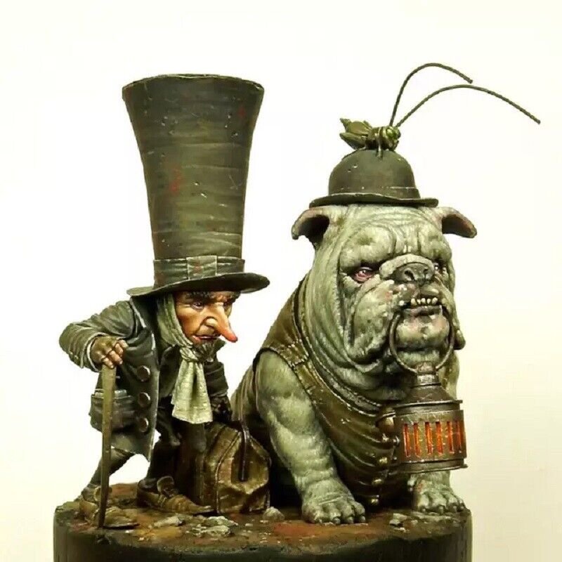 1/32 Resin Model Kit Fairytale Creatures Leprechaun and Bulldog Unpainted X0039