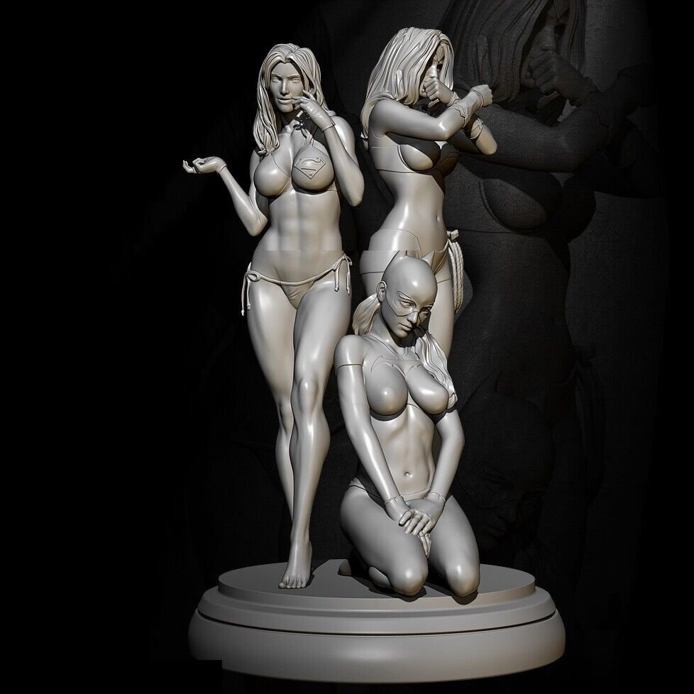 1/24 75mm Resin Figure Model Kit Sexy Girl Female SuperHero Unpainted Unassamble