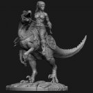 1/24 Resin Figure Model Kit Sexy Girl Women Amazon Warrior on Reptiles Unpainted