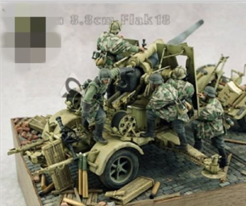 1/35 Resin Figure Model Kit German 88 mm artillery group 5 Figures (NO GUN)