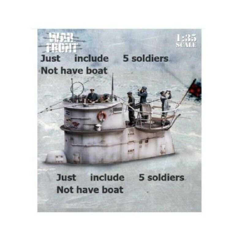 1/35 Resin Figures Model Kit WWII WW2 German Submarine Crew (5 Figures NO Uboat)