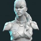 1/10 80mm BUST Resin Figure Model Kit Sexy Girl Soldier CyberPunk Unpainted