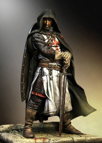 Assembly Scale 1/20 90mm Templar Sergeant, XIII century 90 mm figure WWII Resin