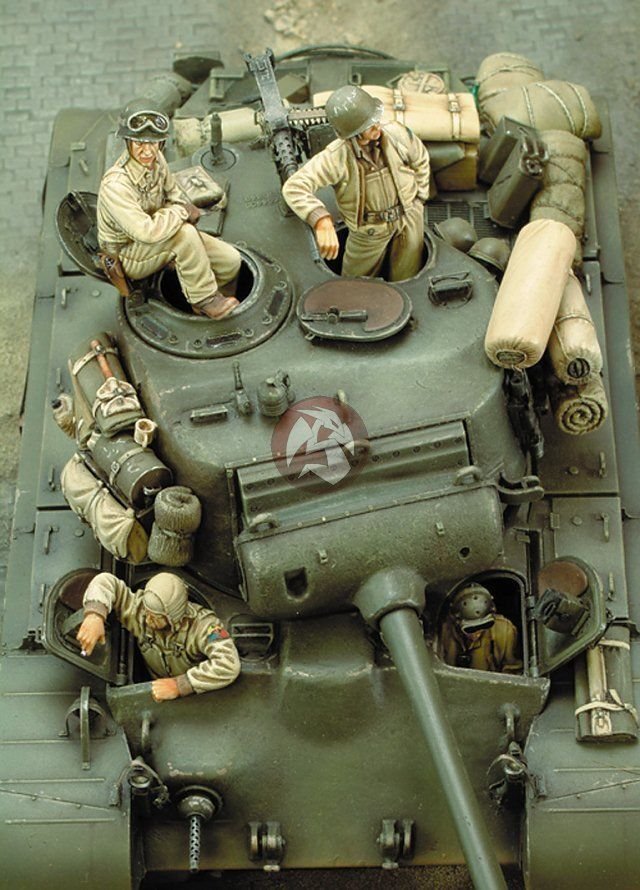 1/35 Resin Figure Model M26 Pershing Heavy Tank Crew WWII (4 Figures) 339