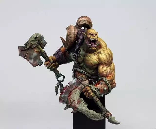 1/12 BUST Resin Figure Model Kit Warrior Orc Berserk Warcraft Unpainted