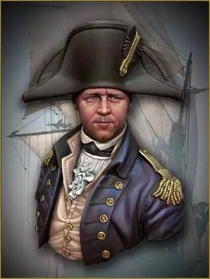1/10 75mm BUST Resin Model Kit Napoleonic Wars Captain Commander Unpainted X0026