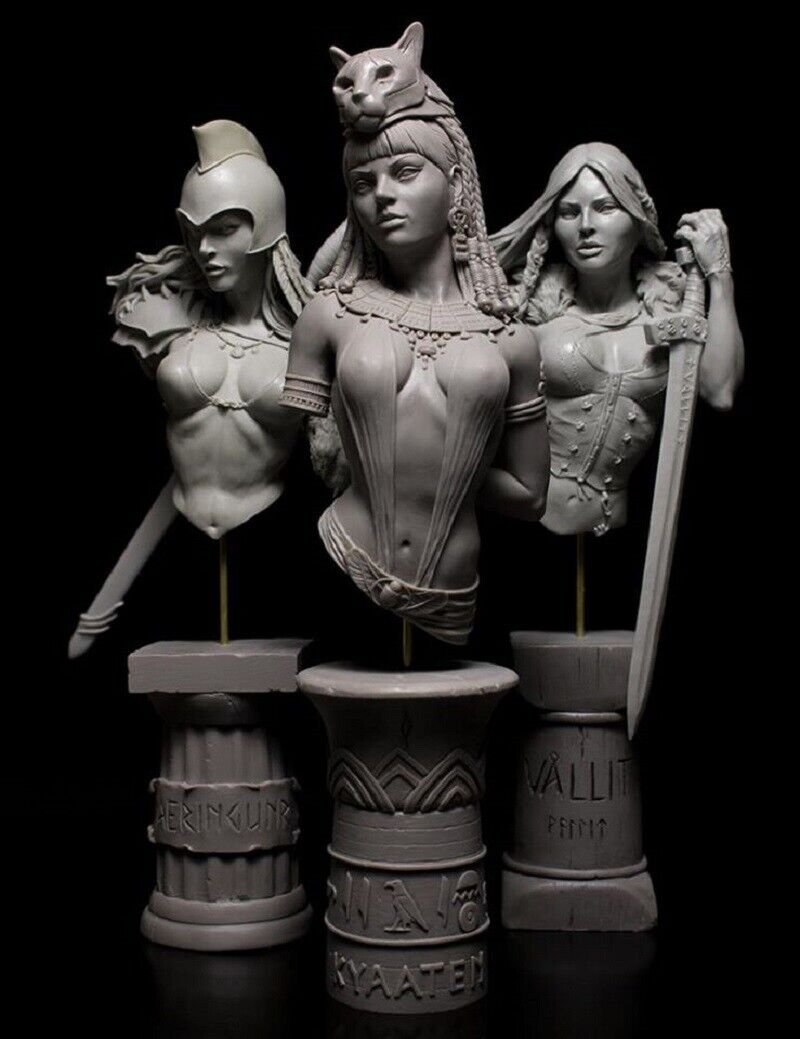 1/10 BUST Resin Figure Model Kit Sexy Girls Females Warriors with Base Unpainted