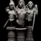 1/10 BUST Resin Figure Model Kit Sexy Girls Females Warriors with Base Unpainted
