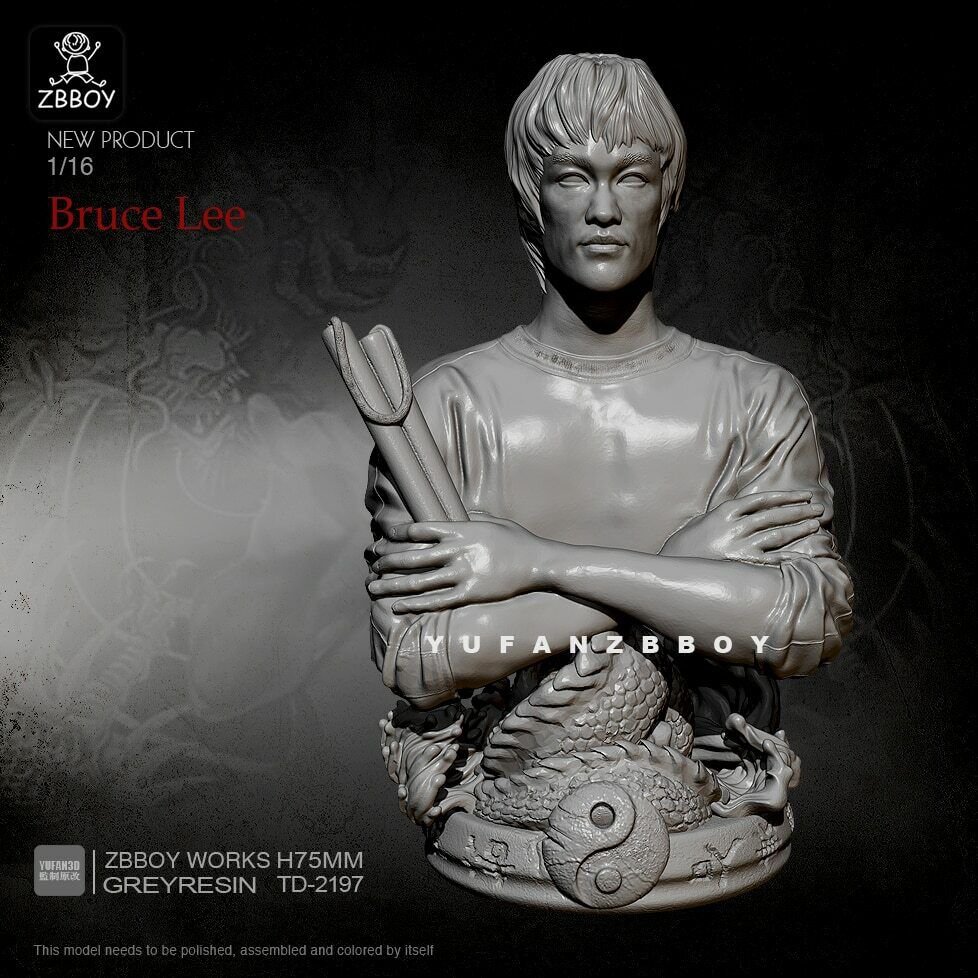 75mm BUST Resin Figure Model Kit Bruce Lee Master of Martial Arts Unpainted