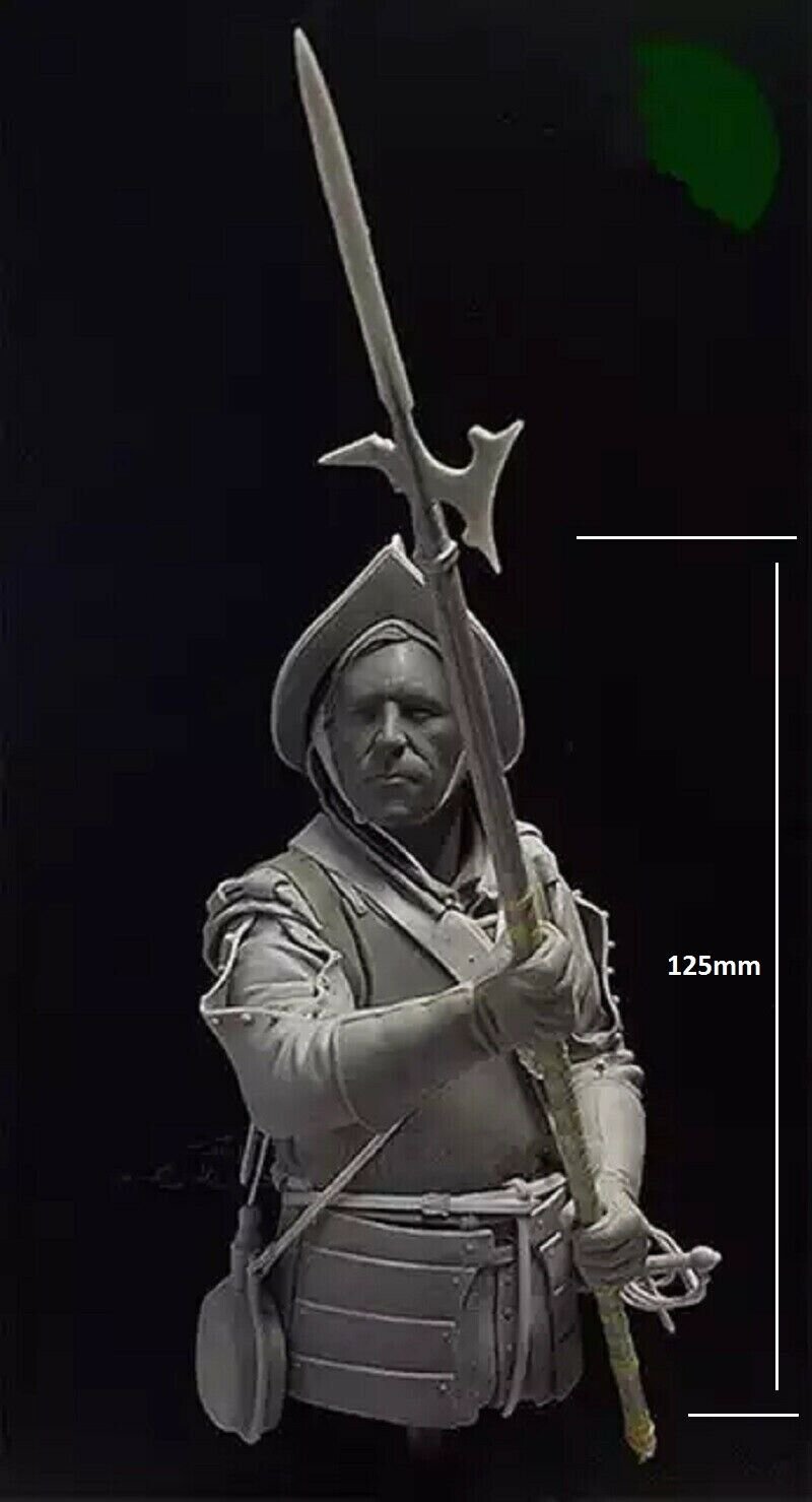 1/9 125mm BUST Resin Figure Model Kit Medieval Warrior Pikiner Unpainted X0041