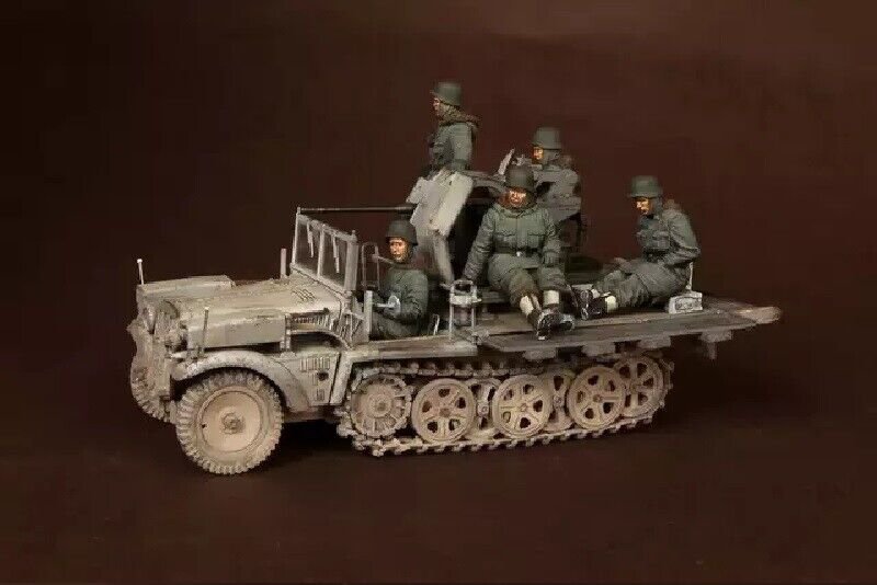 1/35 5pcs Resin Figure Model Kit German Soldiers (no car) WWII WW2 Unpainted
