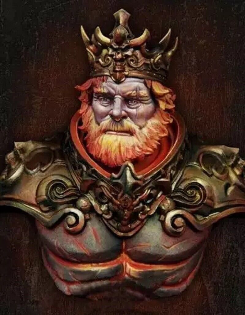 1/10 BUST Resin Figure Model Kit Mad King Redbeard Warrior Unpainted Unassambled