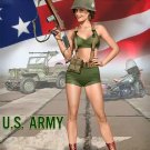 1/24 Resin Figure Model Kit Beautiful Sexy Girl PinUp Alice US Soldier Unpainted