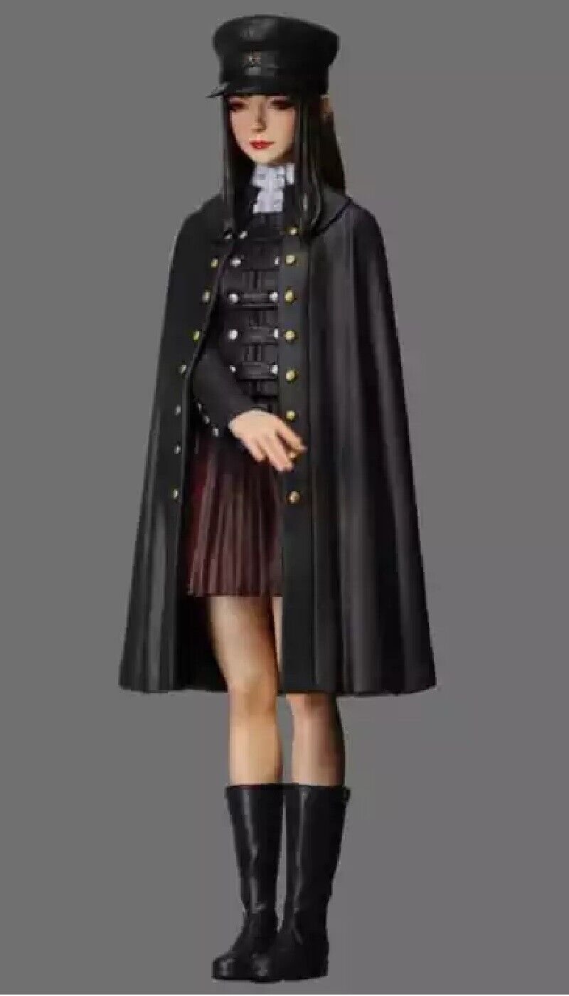 1/22 85mm Resin Figure Model Kit Black Coat Sexy Girl Winter Unpainted