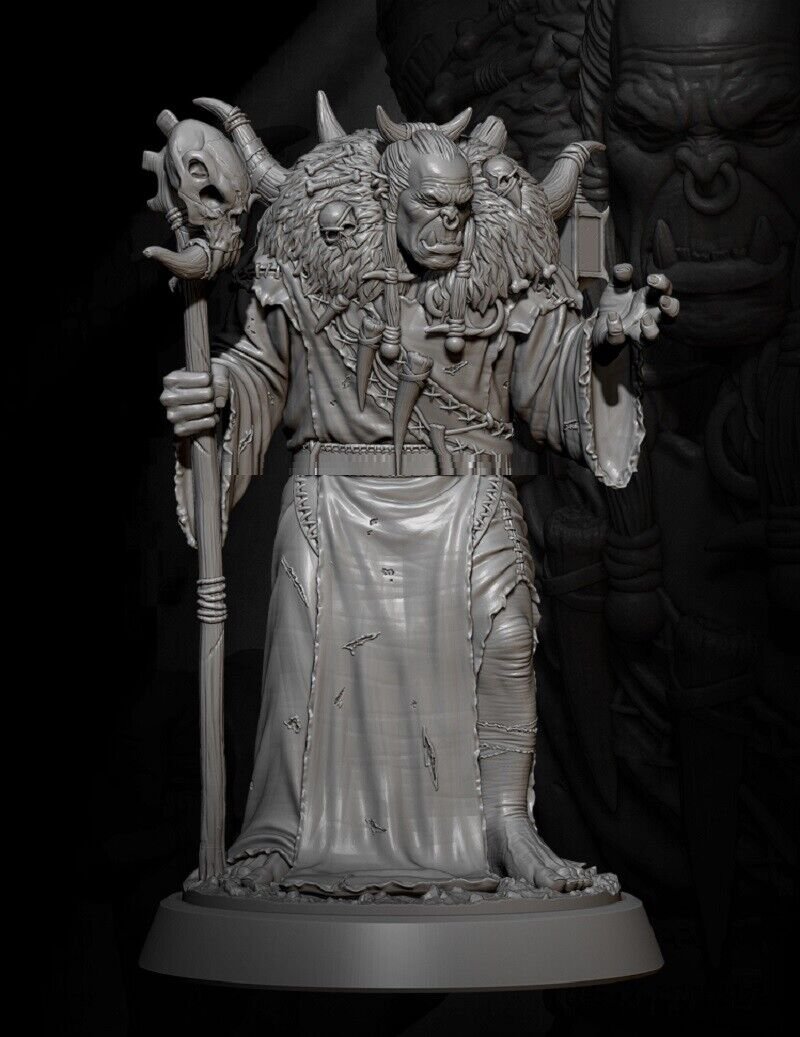 38mm Resin Figure Model Kit Orc Necromancer Shaman Warcraft Unpainted