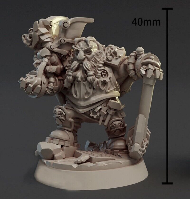 32mm total 40mm Resin Figure Model Kit Warrior Dwarf Unpainted Unassambled