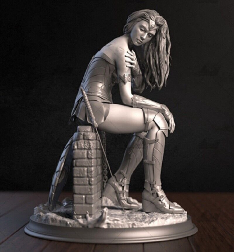1/6 250mm 3D Print Figure Model Kit Sexy Girl Female Wonder Woman Unpainted