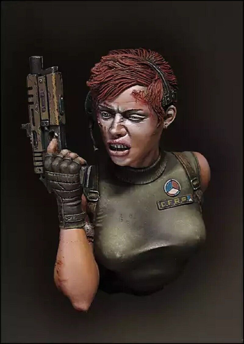 1/10 BUST Resin Figure Model Kit Girl Female Soldier CyberPunk Unpainted