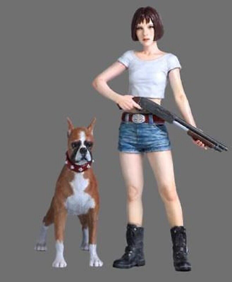 1/28 65mm Resin Figure Model Kit Sexy Girl Shotgun & Dog Mini Unpainted Garage