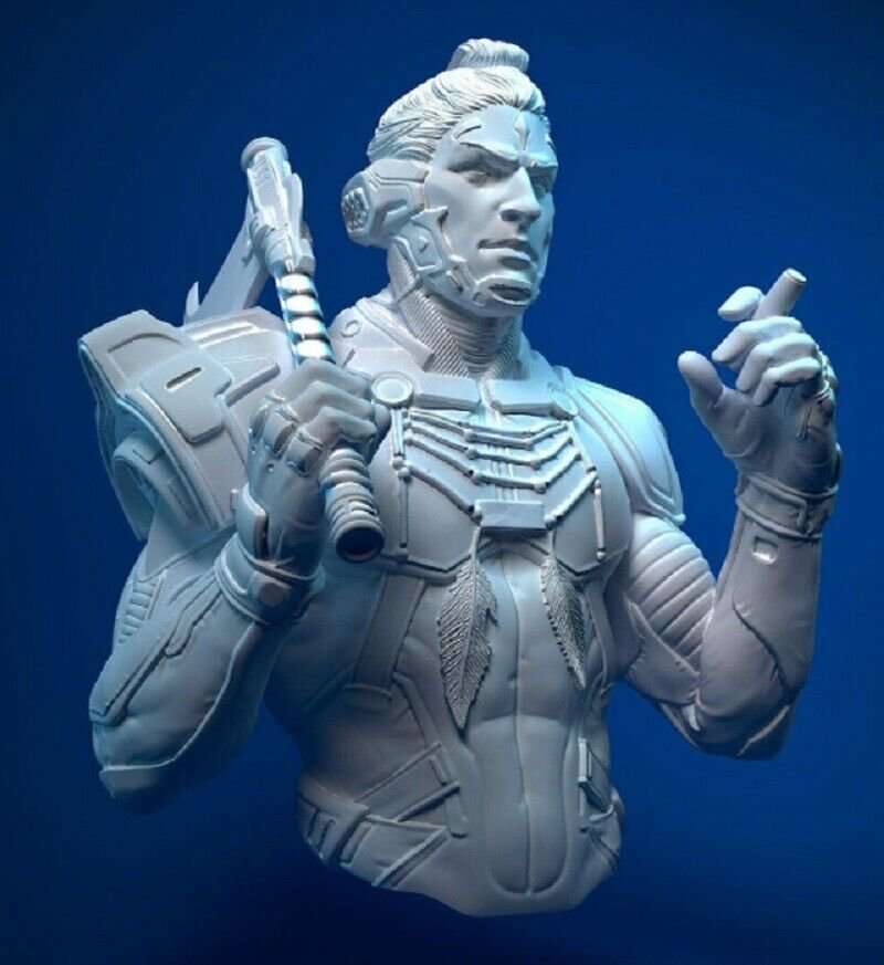 1/10 BUST Resin FIgure Model Kit Warrior Space Mercenary CyberPunk Unpainted