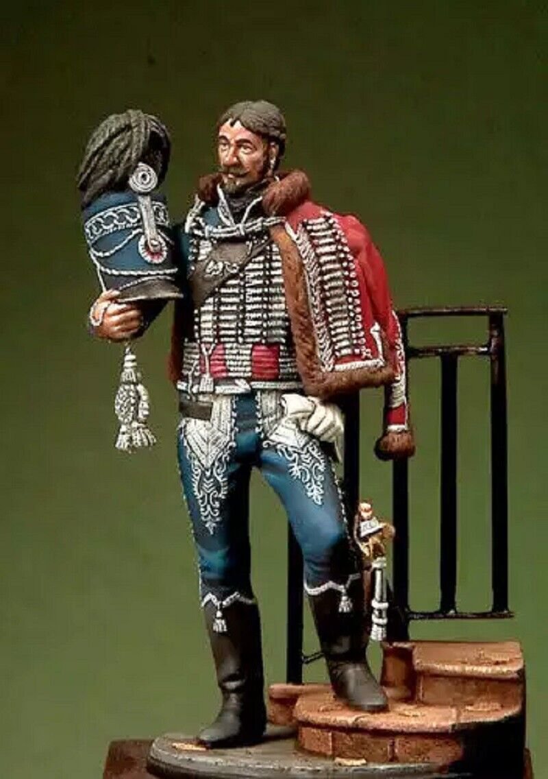 1/32 54mm Resin Figure Model Kit Napoleonic Wars Capitano Ussari Warrior Unpaint
