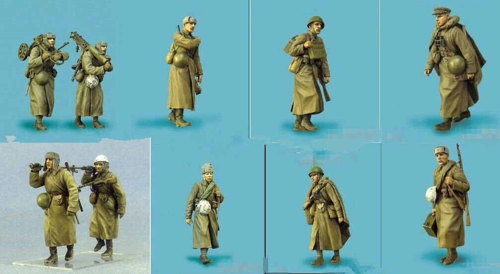 1/35 Resin Figure Model Kit Soviet Soldiers Infantry WWII Unpainted Unassambled