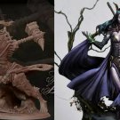 Two Resin Figure Model Kit Dark Elves Magic + Dragondor Unpainted Unassambled