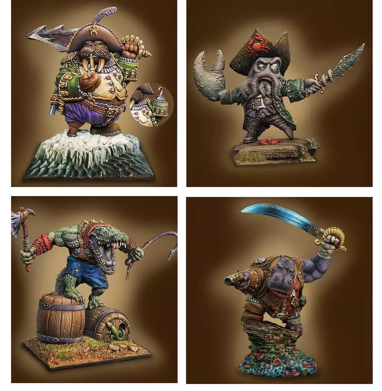 40mm Resin Figure Model Kit Animal Sea Pirates Team Unpainted Unassambled