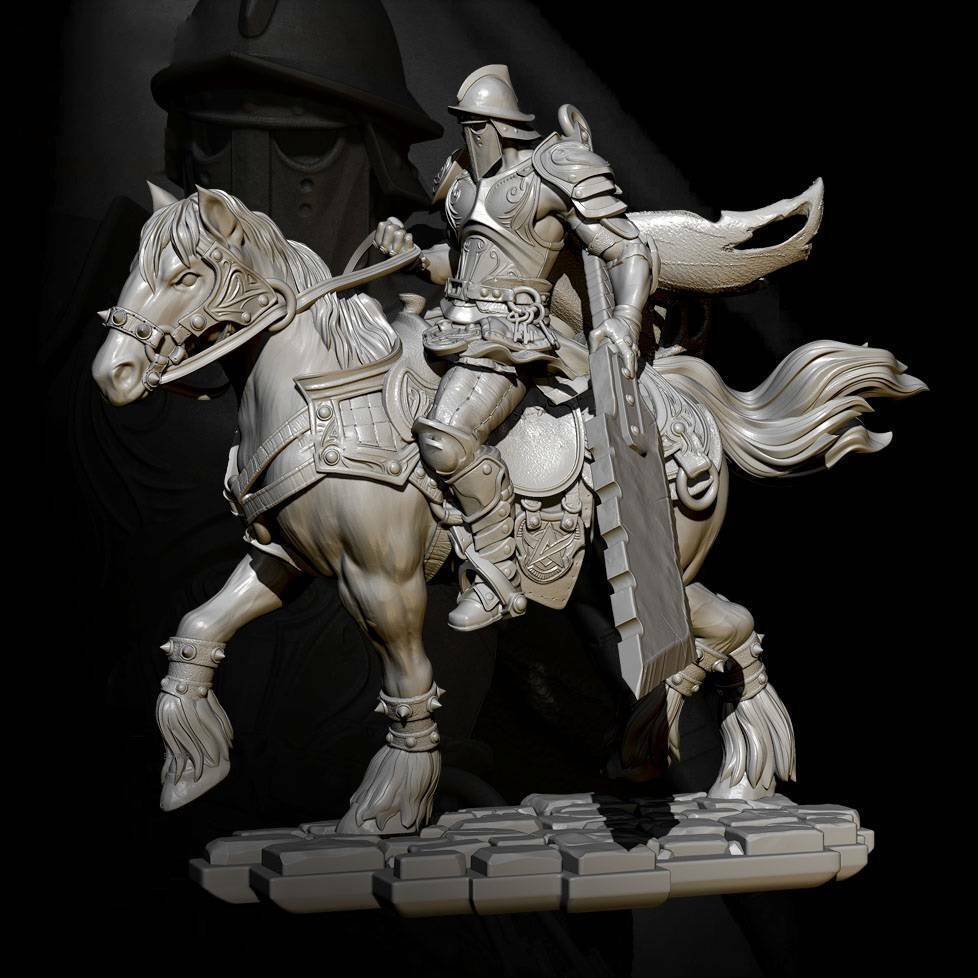 1/32 Resin Figure Model Kit Dark Rider Warrior Knight Unpainted Unassembled
