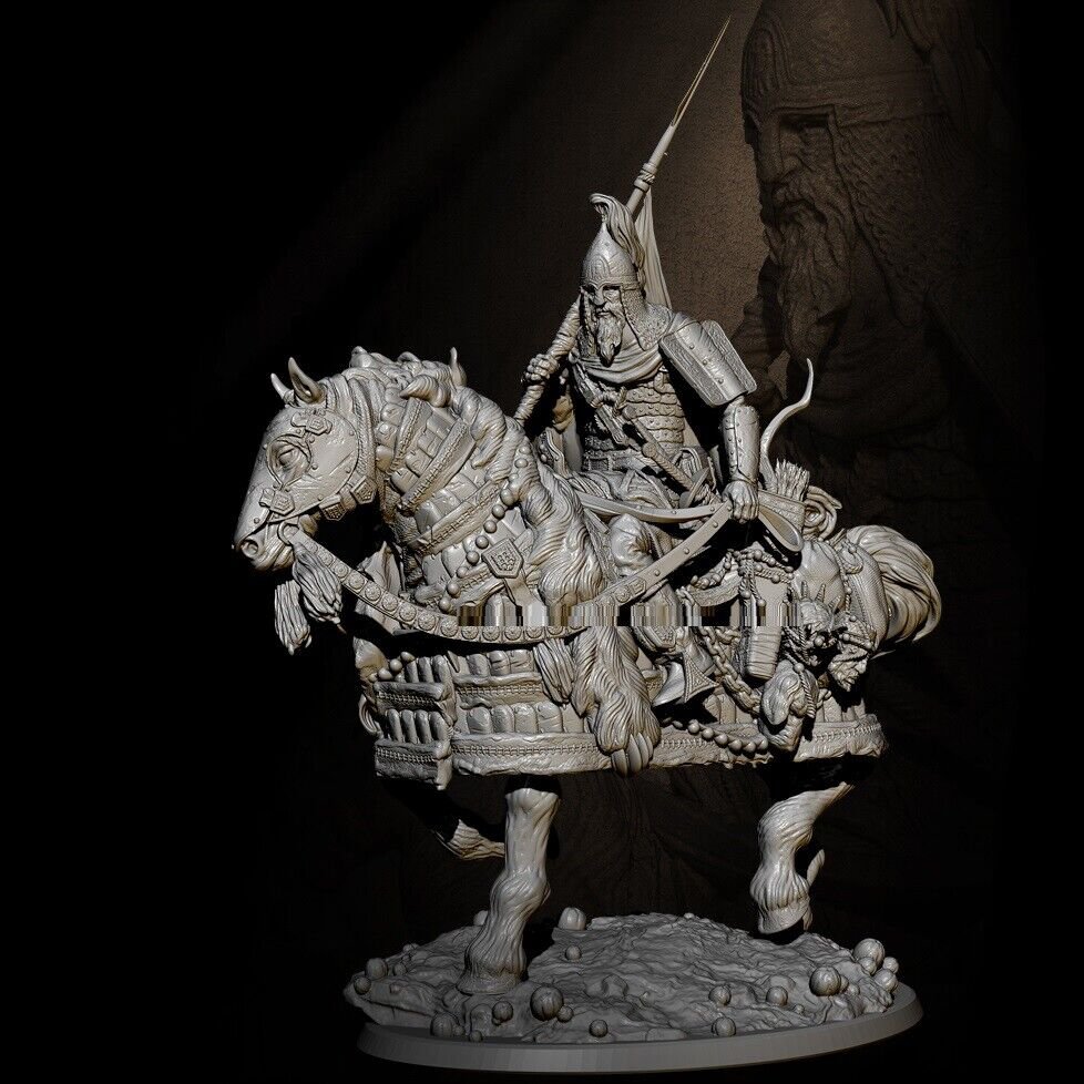 1/24 Resin Figure Model Kit Russian Warrior Horseman Commander Unpainted